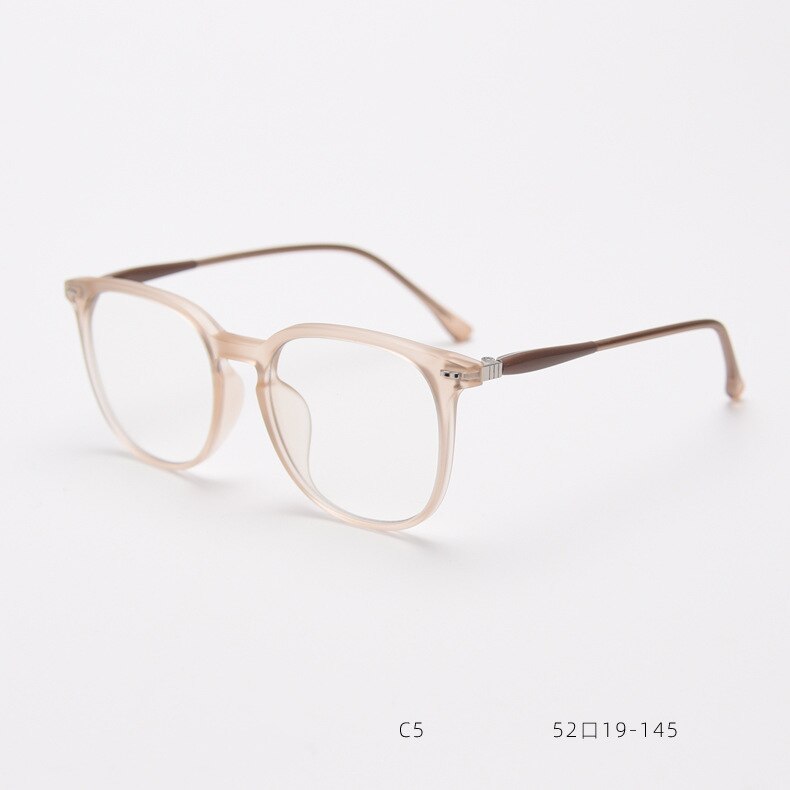CCspace Unisex Full Rim Square Tr 90 Titanium Eyeglasses 55687 Full Rim CCspace Coffee China