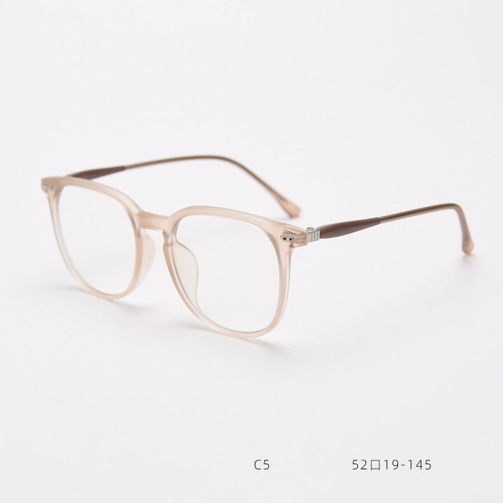 CCspace Unisex Full Rim Square Tr 90 Titanium Eyeglasses 55687 Full Rim CCspace Coffee China