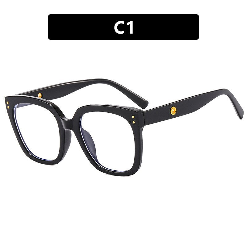 CCspace Unisex Full Rim Square Cat Eye Acetate Eyeglasses 55503 Full Rim CCspace China BlackWhite