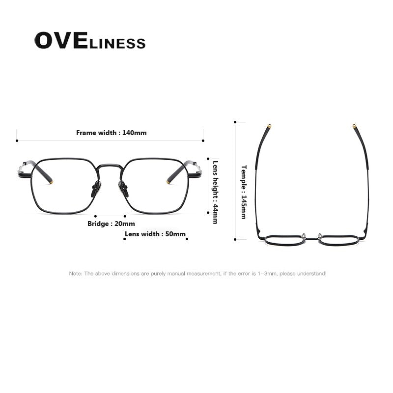Oveliness Unisex Full Rim Irregular Square Titanium Eyeglasses Capeua Full Rim Oveliness