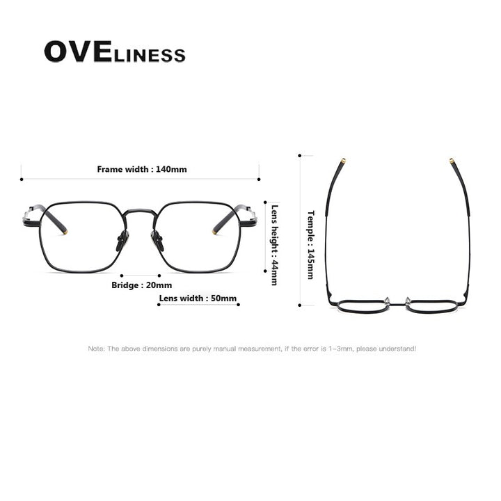 Oveliness Unisex Full Rim Irregular Square Titanium Eyeglasses Capeua Full Rim Oveliness