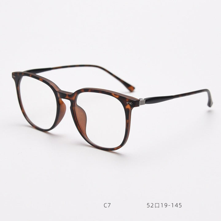 CCspace Unisex Full Rim Square Tr 90 Titanium Eyeglasses 55687 Full Rim CCspace Leopard China