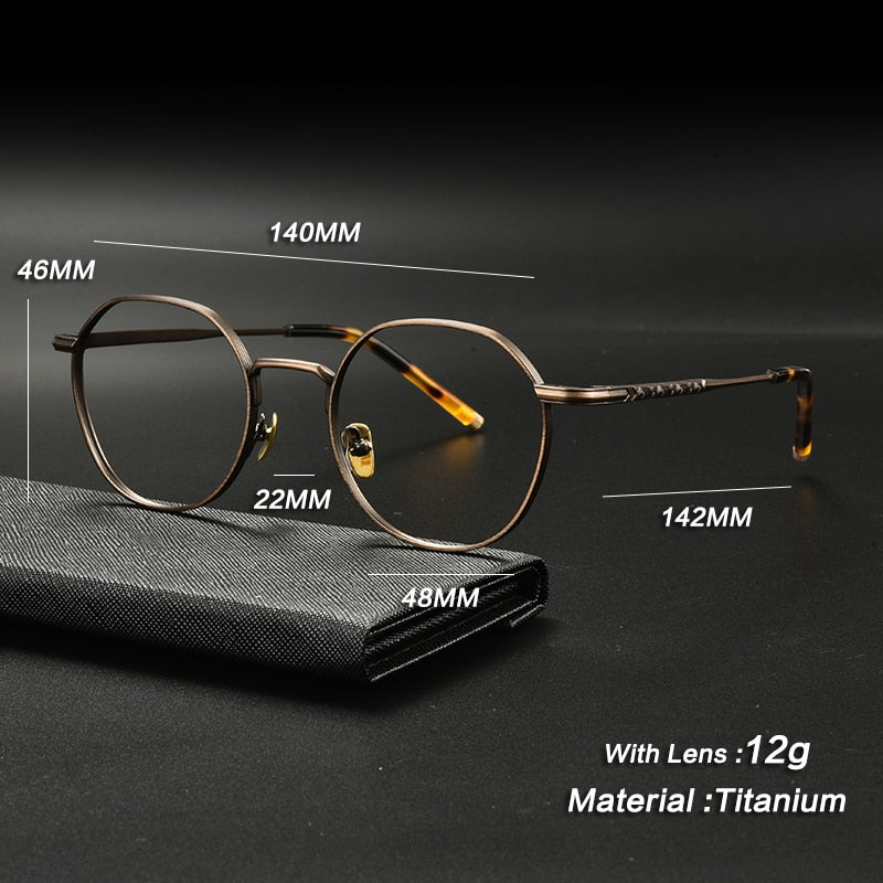 Gatenac Unisex Full Rim Irregular Round Titanium Eyeglasses Gxyj933 Full Rim Gatenac