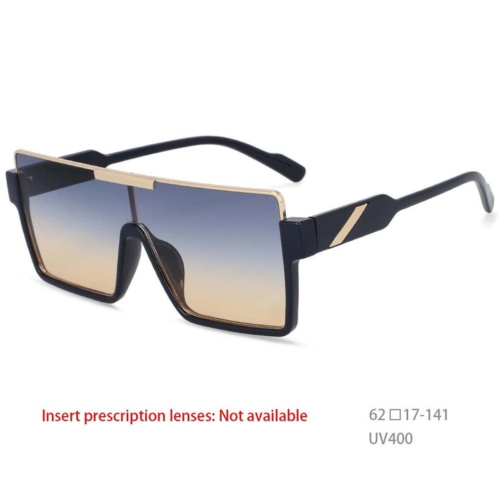CCspace Unisex Oversized Square One Lens Goggle Resin Frame Sunglasses 53820 Sunglasses CCspace Sunglasses Green China 53820