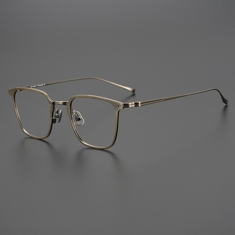 Gatenac Unisex Full Rim Square Titanium Eyeglasses Gxyj965 Full Rim Gatenac Bronze