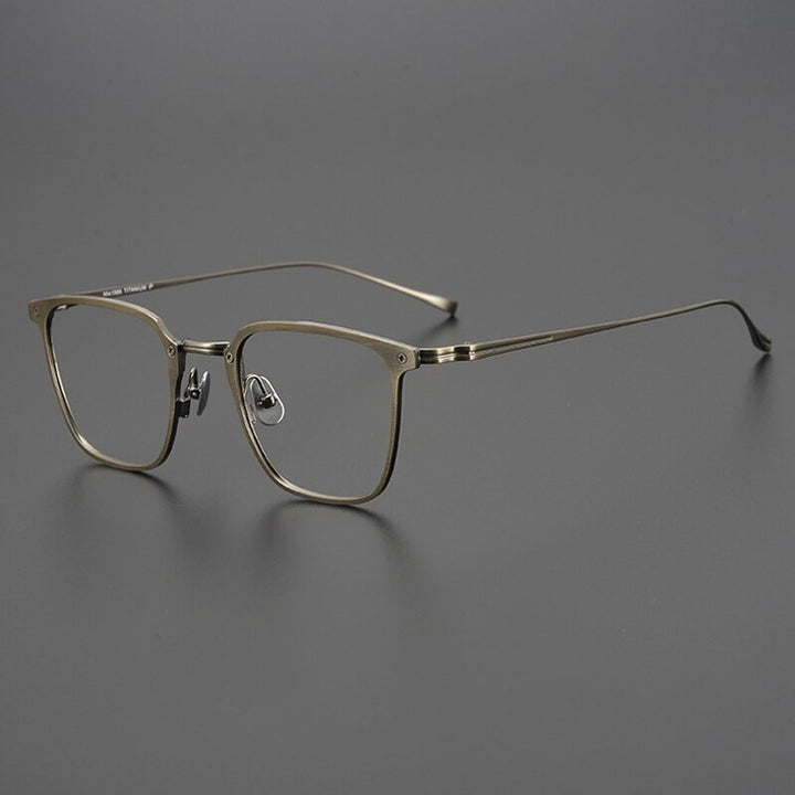 Gatenac Unisex Full Rim Square Titanium Eyeglasses Gxyj965 Full Rim Gatenac Bronze