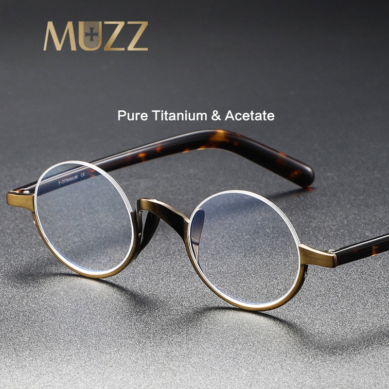 Muzz Men's Semi Rim Acetate Titanium Frame Eyeglasses 80 Semi Rim Muzz