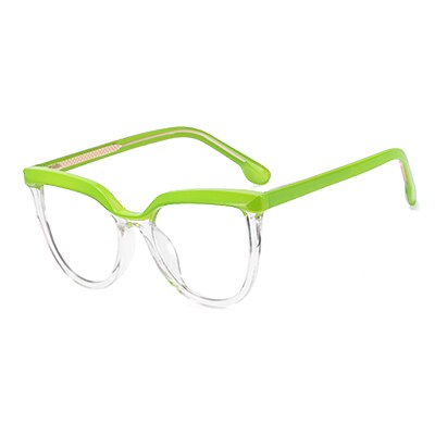Ralferty Women's Full Rim Square Cat Eye Acetate Eyeglasses F82032 Full Rim Ralferty C4 Green China 