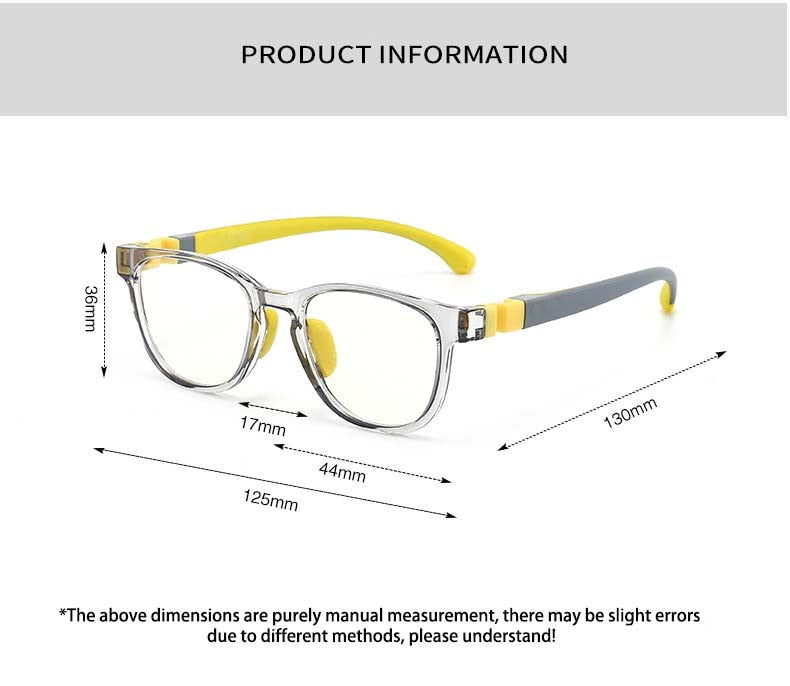 CCspace Unisex Youth Full Rim Square Tr 90 Silicone Eyeglasses 54677 Full Rim CCspace