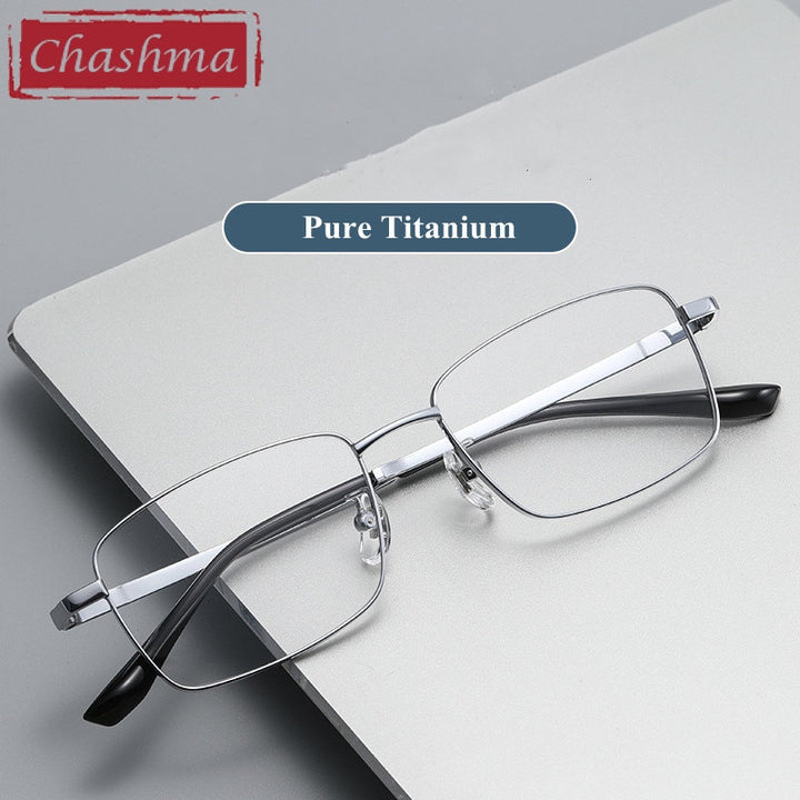 Chashma Ottica Unisex Full Rim Square Acetate Titanium Eyeglasses 742 Full Rim Chashma Ottica