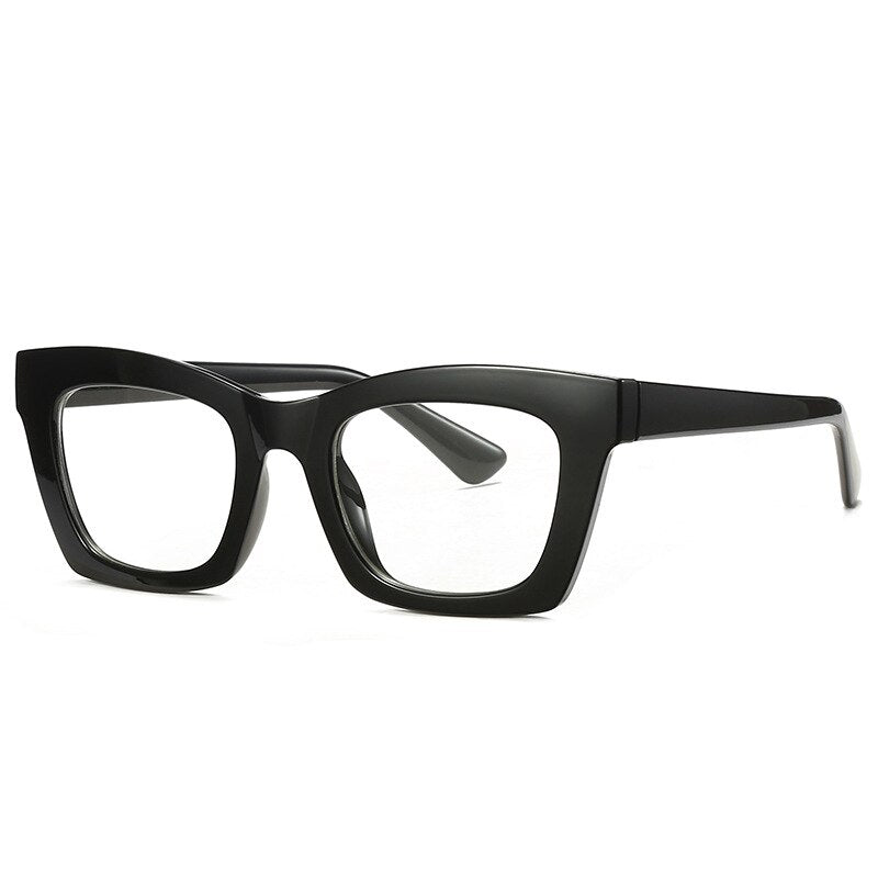 CCspace Unisex Full Rim Square Cat Eye Tr 90 Titanium Reading Glasses R49524 Reading Glasses CCspace China +50 C1Black