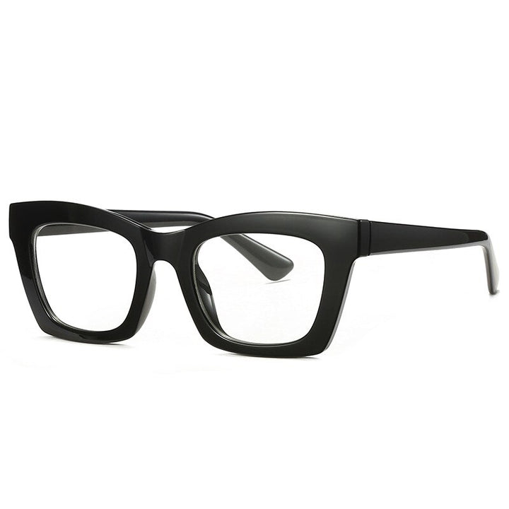 CCspace Unisex Full Rim Square Cat Eye Tr 90 Titanium Reading Glasses R49524 Reading Glasses CCspace China +50 C1Black