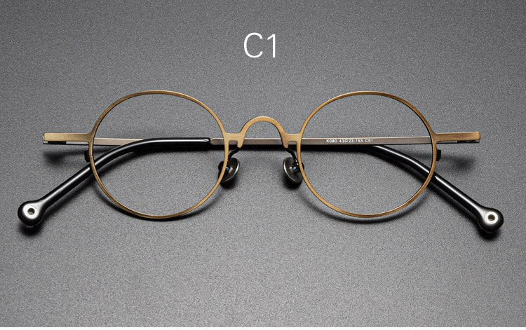 Yujo Unisex Full Rim Small 43mm Round Alloy Eyeglasses Y069 Full Rim Yujo C1 China