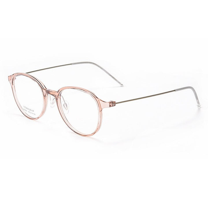 Hotony Women's Full Rim Round Square Acetate Eyeglasses 5820m Full Rim Hotony tawny