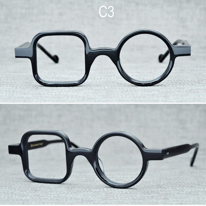 Yujo Unisex Full Rim Square Round Acetate Eyeglasses Clip On Sunglasses 002 With Clip Ons Yujo C3 China