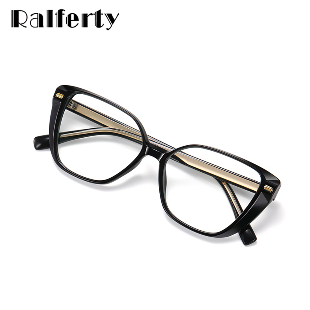 Ralferty Women's Full Rim Square Cat Eye Tr 90 Acetate Eyeglasses D908 Full Rim Ralferty