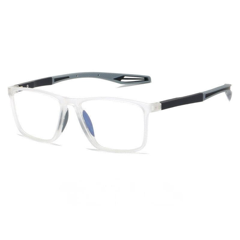 CCspace Youth Unisex Full Rim Square TR 90 Titanium Reading Glasses 55419 Reading Glasses CCspace China Myopia 50 TransparentGrey