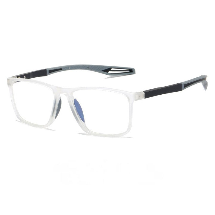 CCspace Youth Unisex Full Rim Square TR 90 Titanium Reading Glasses 55419 Reading Glasses CCspace China Myopia 50 TransparentGrey