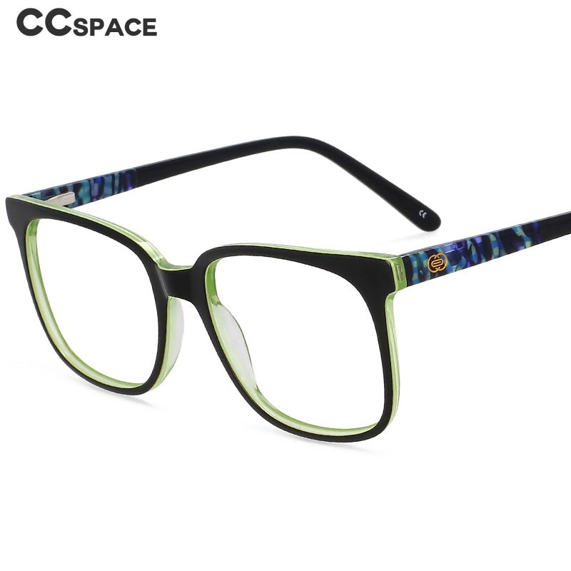 CCspace Unisex Full Rim Square Acetate Eyeglasses 55557 Full Rim CCspace