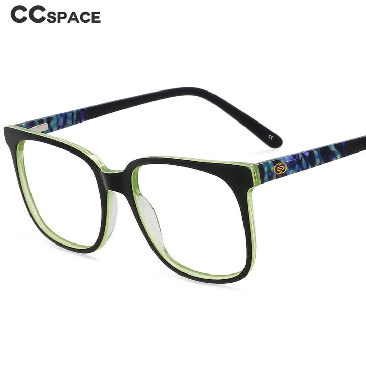 CCspace Unisex Full Rim Square Acetate Eyeglasses 55557 Full Rim CCspace