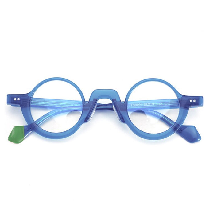 CCspace Unisex Full Rim Round Acetate Eyeglasses 55305 Full Rim CCspace C4Blue China
