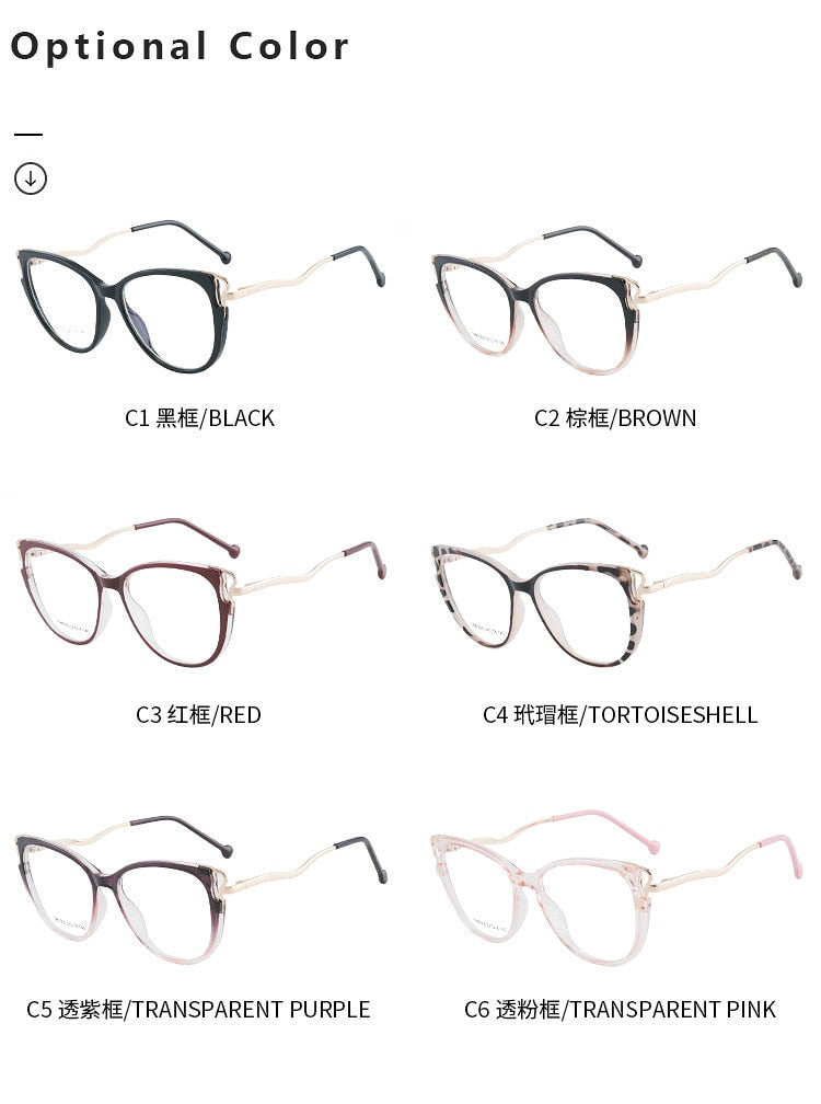CCspace Women's Full Rim Square Cat Eye Acetate Titanium Eyeglasses 54391 Full Rim CCspace
