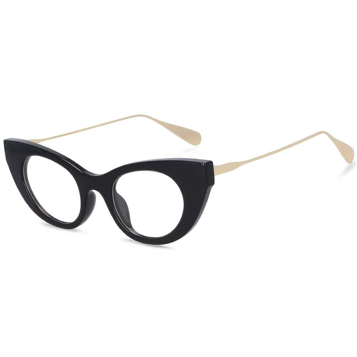 CCspace Women's Full Rim Cat Eye Resin Frame Sunglasses 54236 Sunglasses CCspace Sunglasses Black clear 54236