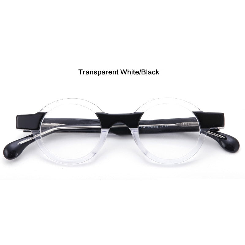 Muzz Unisex Full Rim Round Acetate Punk Frame Eyeglasses 56002 Full Rim Muzz 2