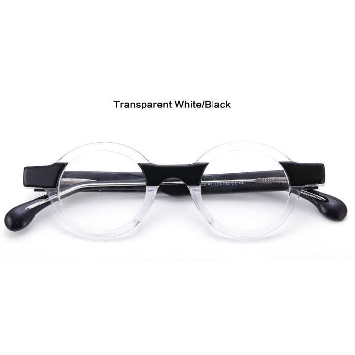 Muzz Unisex Full Rim Round Acetate Punk Frame Eyeglasses 56002 Full Rim Muzz 2