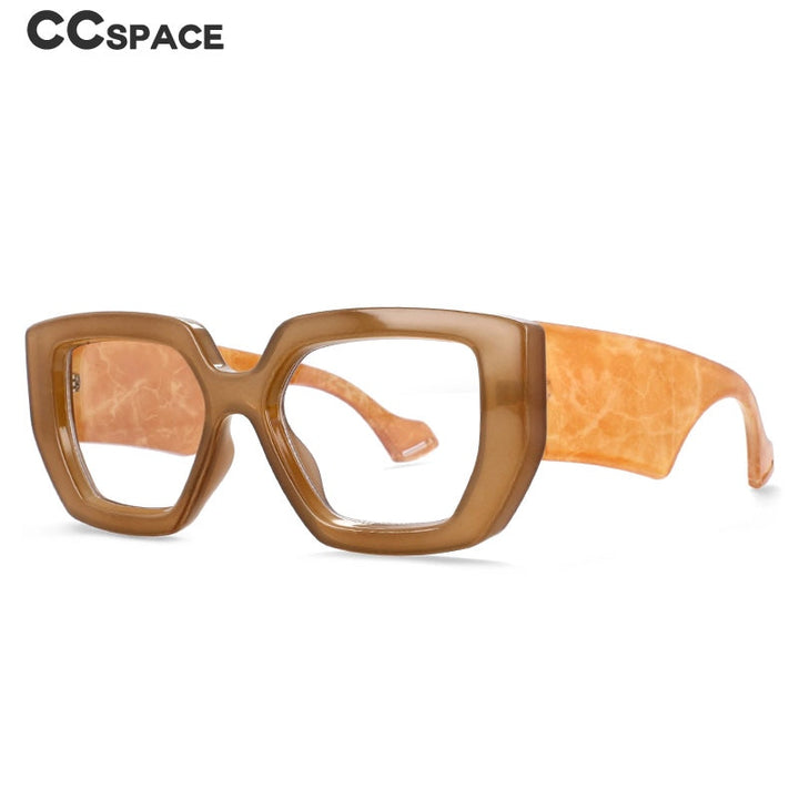 CCspace Unisex Full Rim Oversized Square Acetate Frame Eyeglasses 54035 Full Rim CCspace