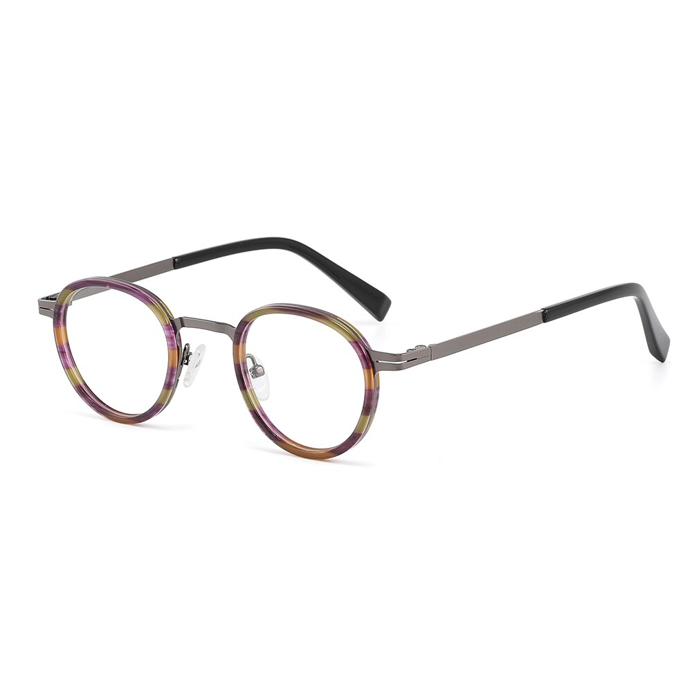 Laoyehui Unisex Full Rim Round Acetate Alloy Reading Glasses Anti-Blue Light Glg8835 Reading Glasses Laoyehui