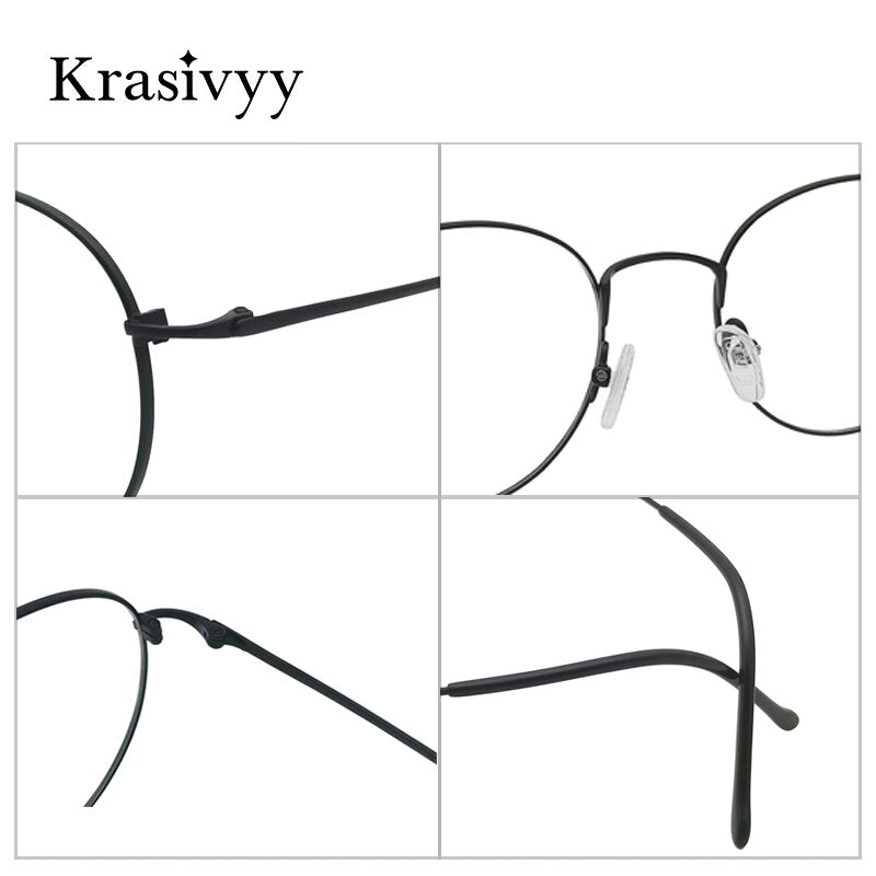 Krasivyy Women's Full Rim Round Titanium Eyeglasses Kr8406 Full Rim Krasivyy   