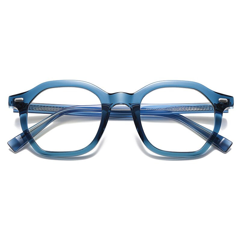 Gmei Unisex Full Rim Small Square Oval Tr 90 Titanium Eyeglasses 2095 Full Rim Gmei Optical C5 Blue