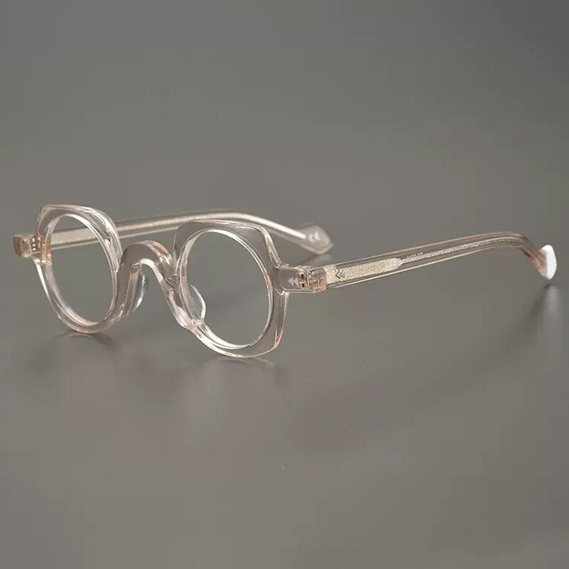 Gatenac Unisex Full Rim Small Round Square Acetate Eyeglasses Gxyj947 Full Rim Gatenac Pink
