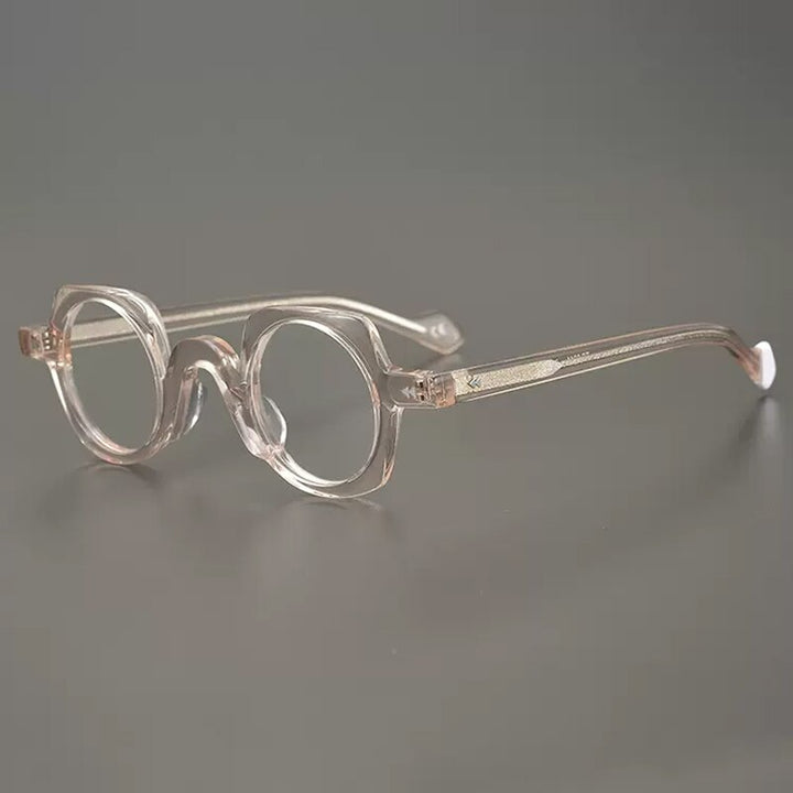 Gatenac Unisex Full Rim Small Round Square Acetate Eyeglasses Gxyj947 Full Rim Gatenac Pink