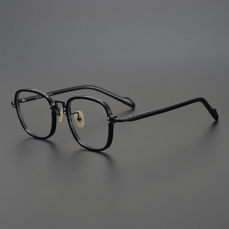 CCspace Unisex Full Rim Round/Square Acetate Titanium Eyeglasses 53312 Full Rim CCspace