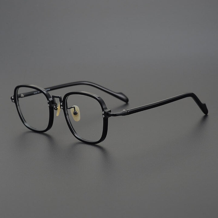 CCspace Unisex Full Rim Round/Square Acetate Titanium Eyeglasses 53312 Full Rim CCspace