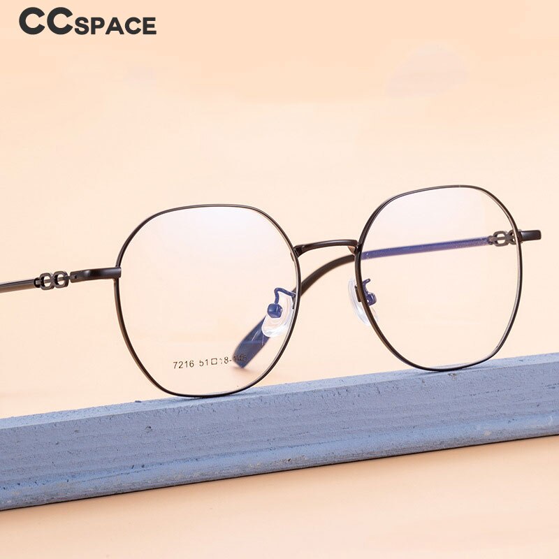 CCspace Unisex Full Rim Polygon Alloy Eyeglasses 55714 Full Rim CCspace