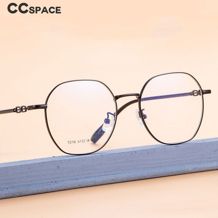 CCspace Unisex Full Rim Polygon Alloy Eyeglasses 55714 Full Rim CCspace