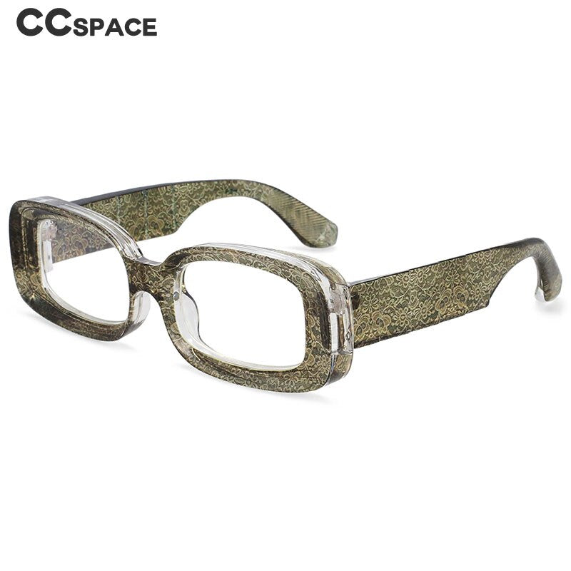 CCspace Unisex Full Rim Rectangle Resin Frame Punk Eyeglasses 54430 Full Rim CCspace