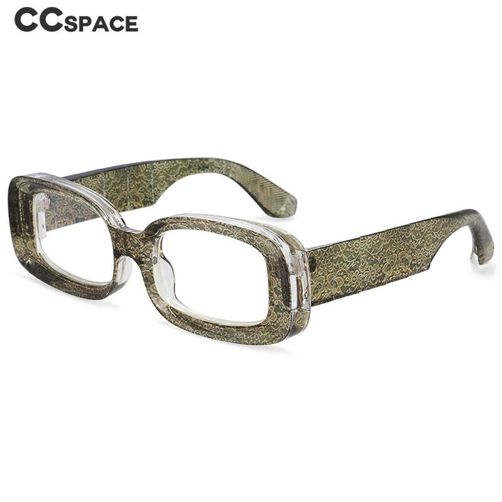 CCspace Unisex Full Rim Rectangle Resin Frame Punk Eyeglasses 54430 Full Rim CCspace