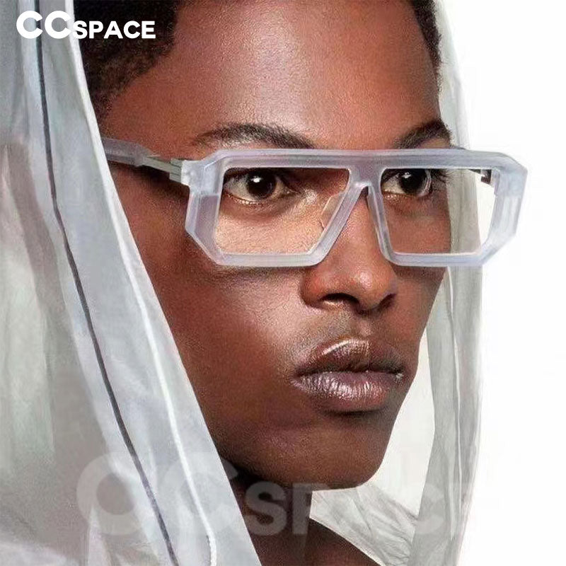 CCspace Unisex Full Rim Irregular Rectangle Tr 90 Eyeglasses 54630 Full Rim CCspace