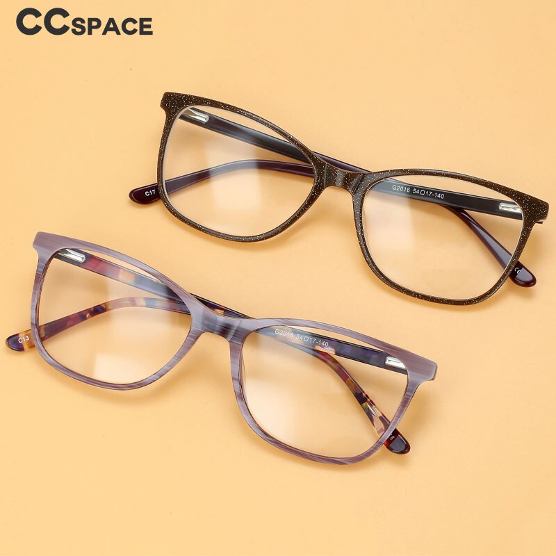 CCspace Unisex Full Rim Square Acetate Eyeglasses 55615 Full Rim CCspace