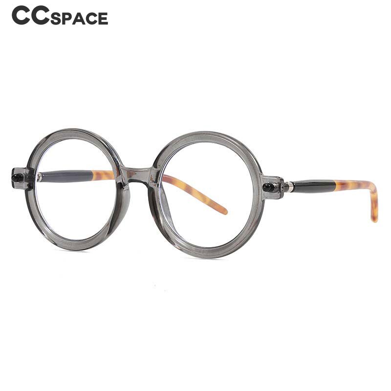 CCspace Unisex Full Rim Round Acetate Frame Eyeglasses 54567 Full Rim CCspace