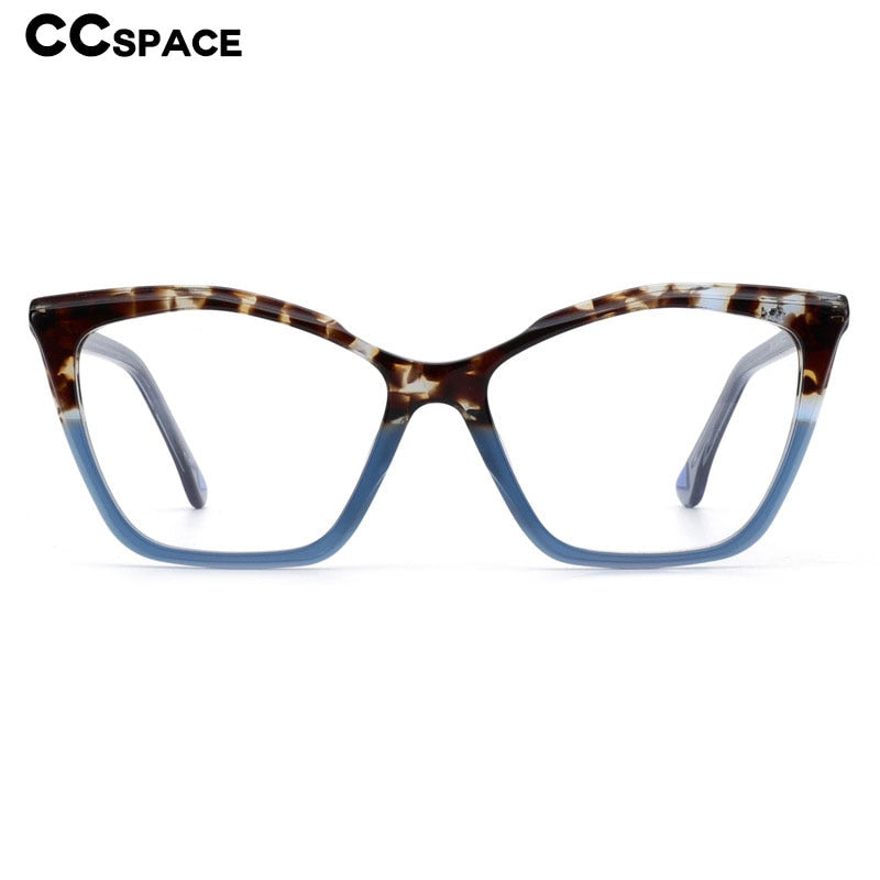CCspace Women's Full Rim Square Cat Eye Acetate Eyeglasses 55277 Full Rim CCspace
