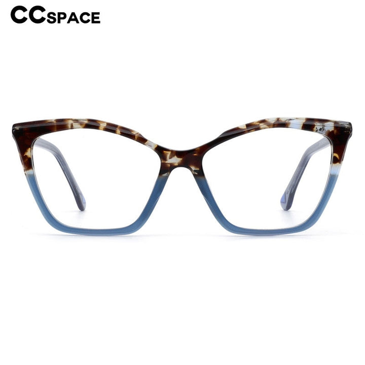 CCspace Women's Full Rim Square Cat Eye Acetate Eyeglasses 55277 Full Rim CCspace