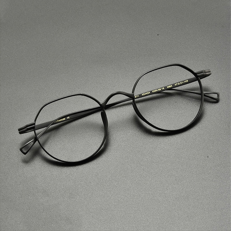 Gatenac Unisex Full Rim Oval Round Titanium Eyeglasses Gxyj832 Full Rim Gatenac Black