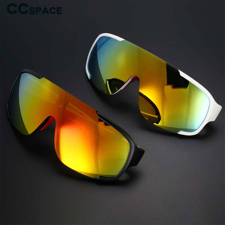 CCspace Unisex Full Rim Oversized Rectangle Goggle Resin Frame Sunglasses 54511 Sunglasses CCspace Sunglasses