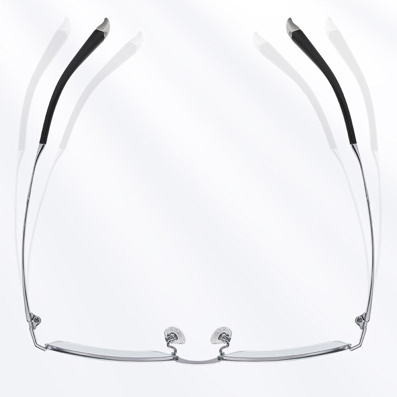 Handoer Men's Semi Rim Square Titanium Eyeglasses Pt907 Semi Rim Handoer