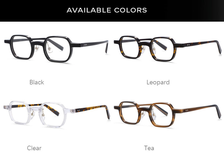 CCspace Unisex Full Rim Square Round Acetate Punk Frame Eyeglasses 54159 Full Rim CCspace